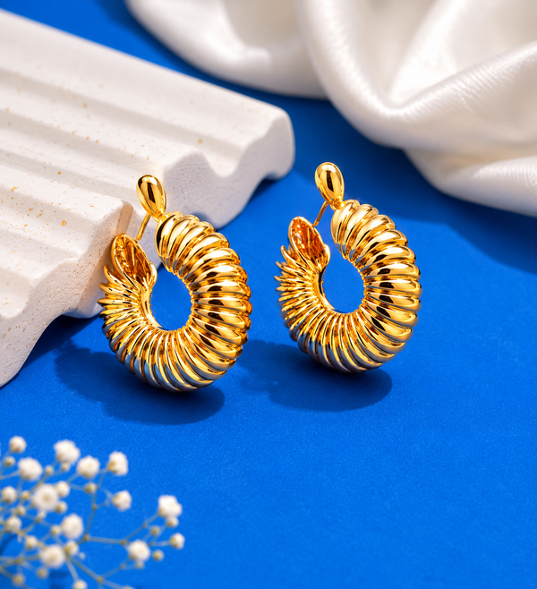 Gold 💛⚜️Chunky Hoops Earrings