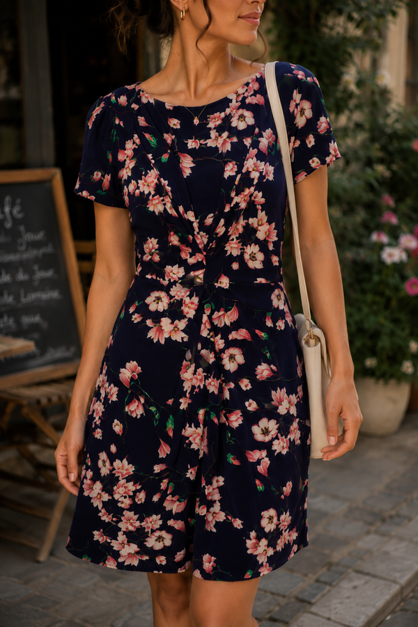Navy/pink/purple soft 👗🌸floral dress
