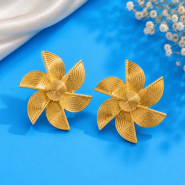 Golden🛞🟡 Pin Wheel Earrings