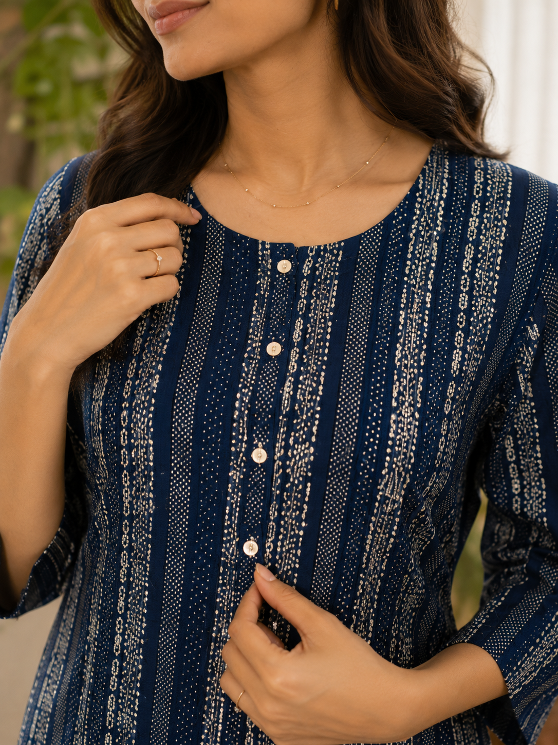 Vastrini 🌒🌚Midnight Stripe Kurti