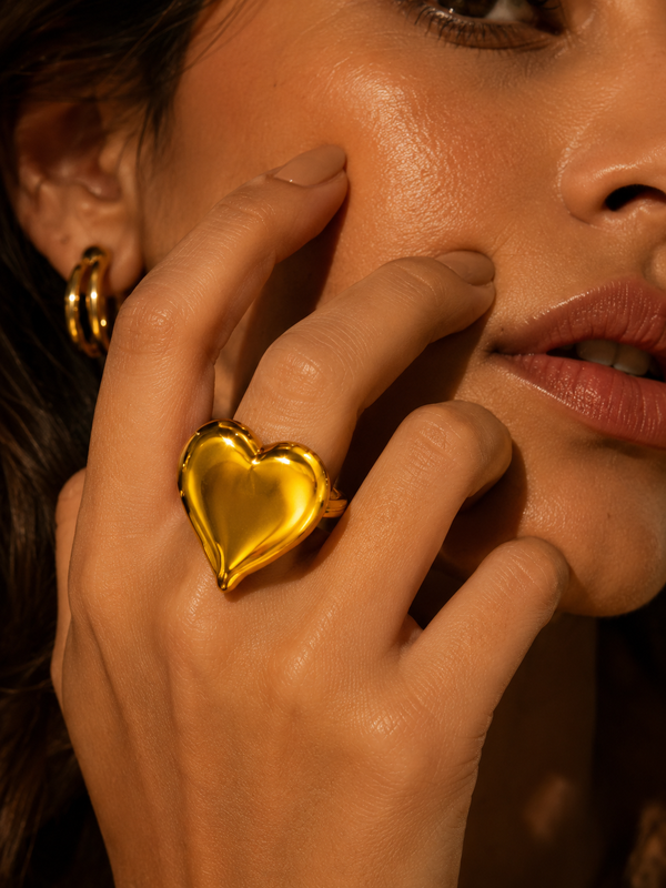 Golden 💛Puffy Heart RING💍