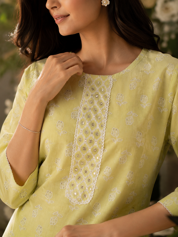 Vastrini 🍋Lemon Glow 2-pc Cotton Kurti set