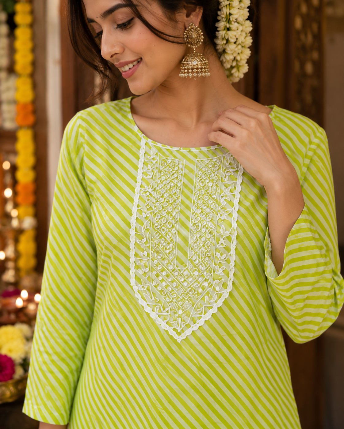 Vastrini💚Mint Green 2-pc Cotton Kurti set
