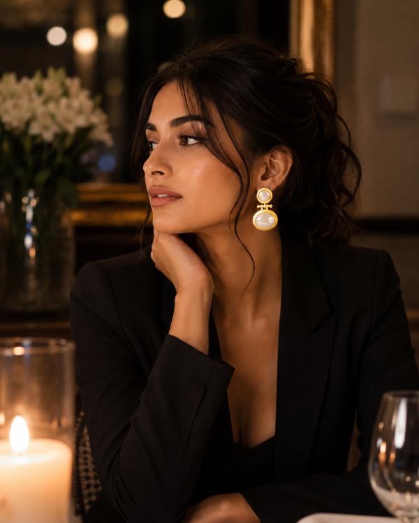 Golden 🤍💛pearls Earrings