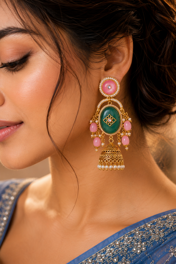 Gulhar Aura Jhumka ✨🌸💚