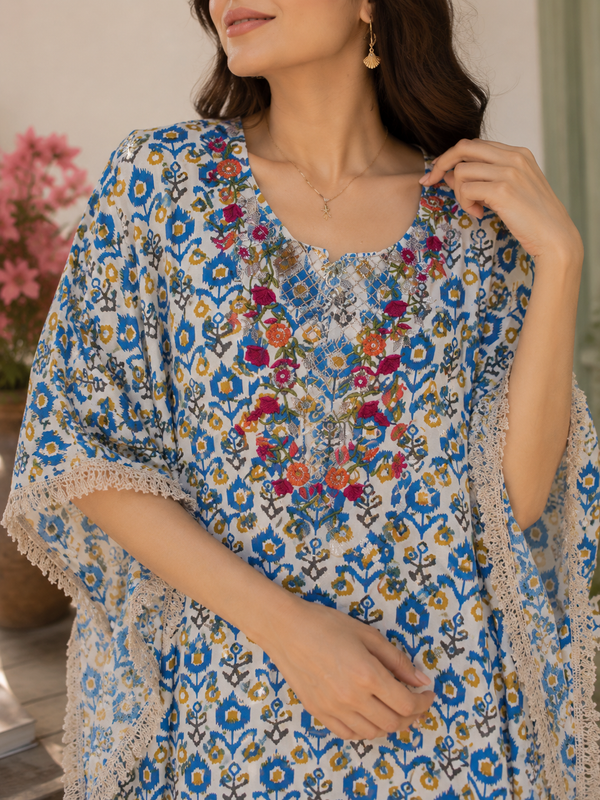 Vastrini💙label🏷️ Glow white Kaftan