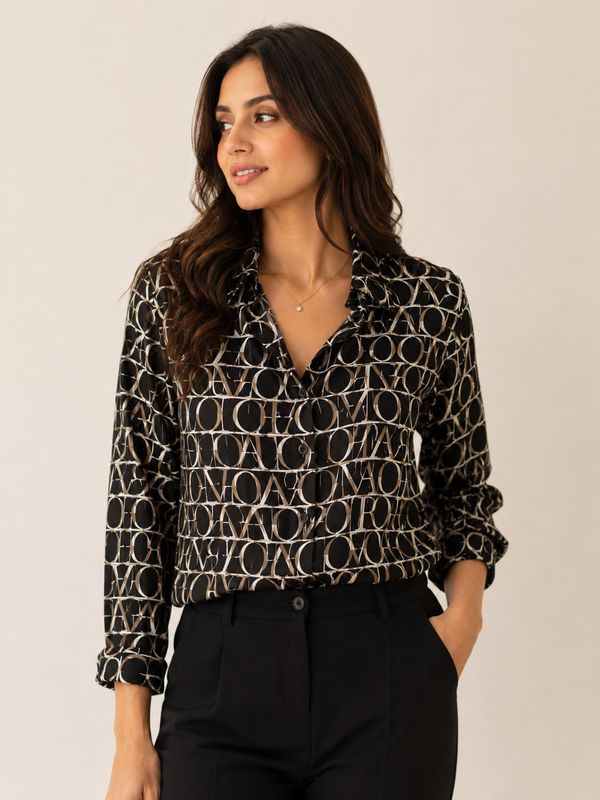 Black 🖤monogram printed shirt