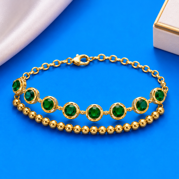 💛✨Golden Emerald Glow Bracelet