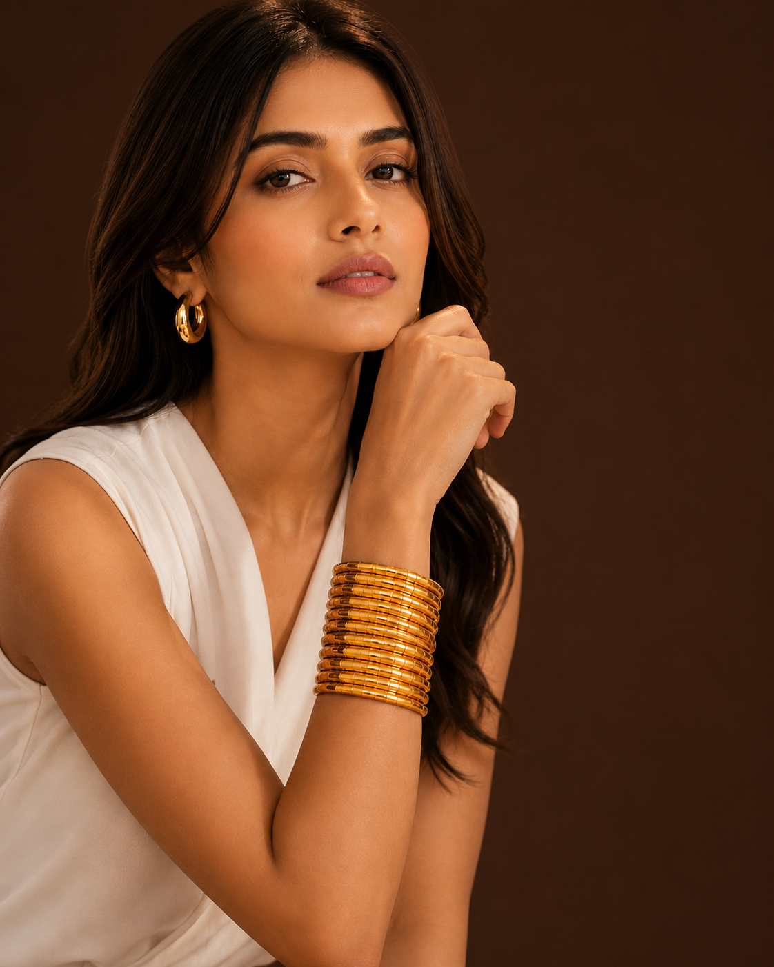 💛✨Golden multi strand cuff bracelet