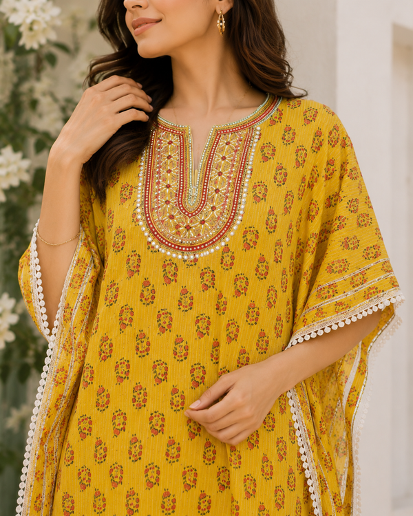 Vastrini💙label🏷️Sunshine🌞 Kaftan Set