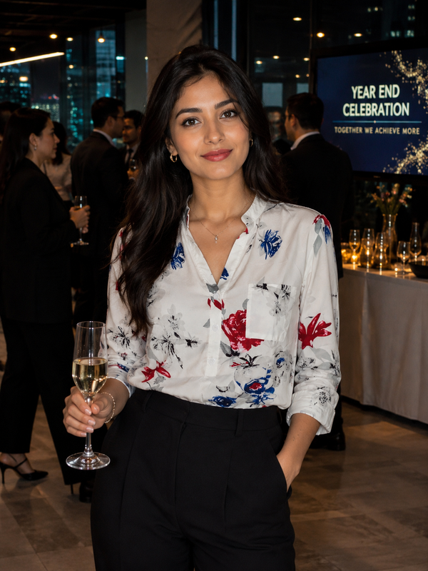 White floral 🌸🌺🏵️satin shirt